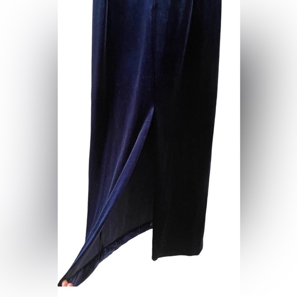 Vintage Velvet Long Maxi Prom Evening Dress 12P After Dark Beaded Wedding Guest - Picture 15 of 16